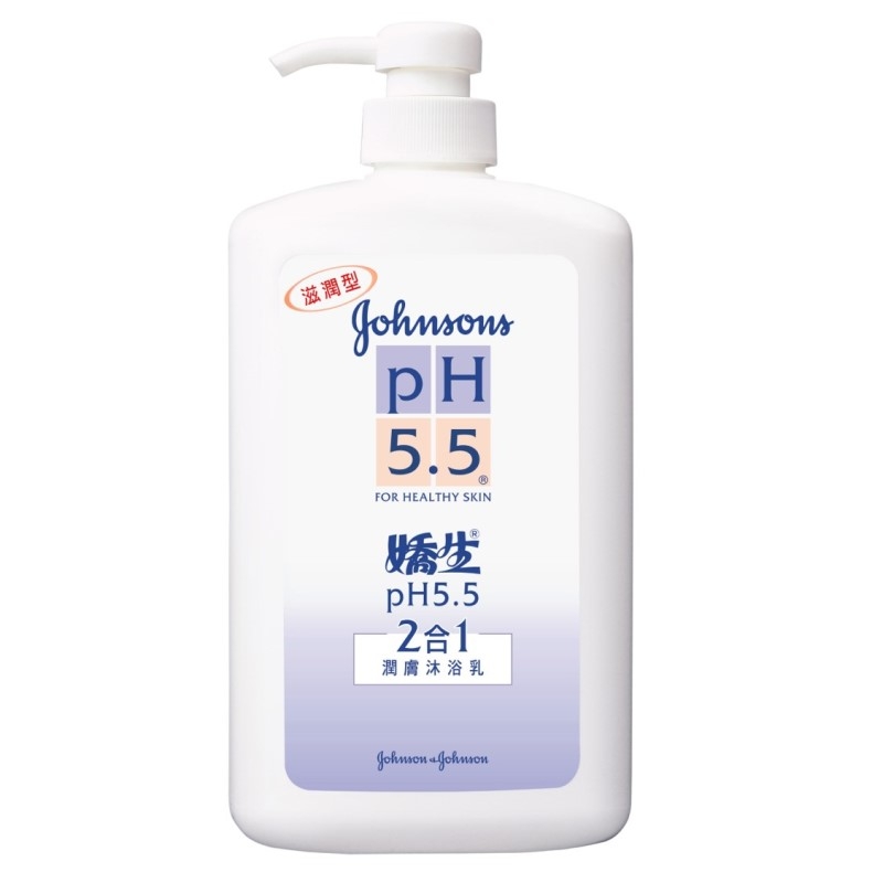 抗漲商品-【嬌生】PH 5.5沐浴乳-2合1潤膚1000ml